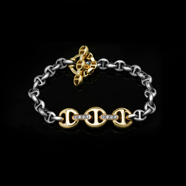 ID Bracelet Sterling Silver with 18K Gold