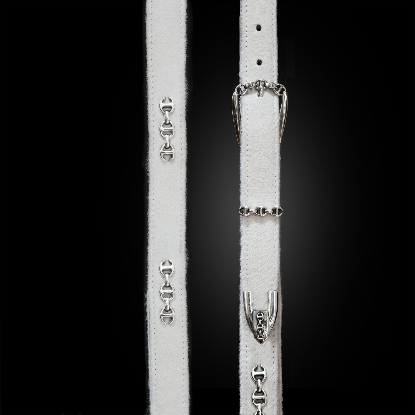 WHITE FUR WESTERN BELT