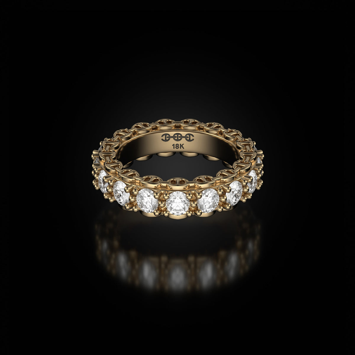 Infinite ring in 18K gold with diamonds