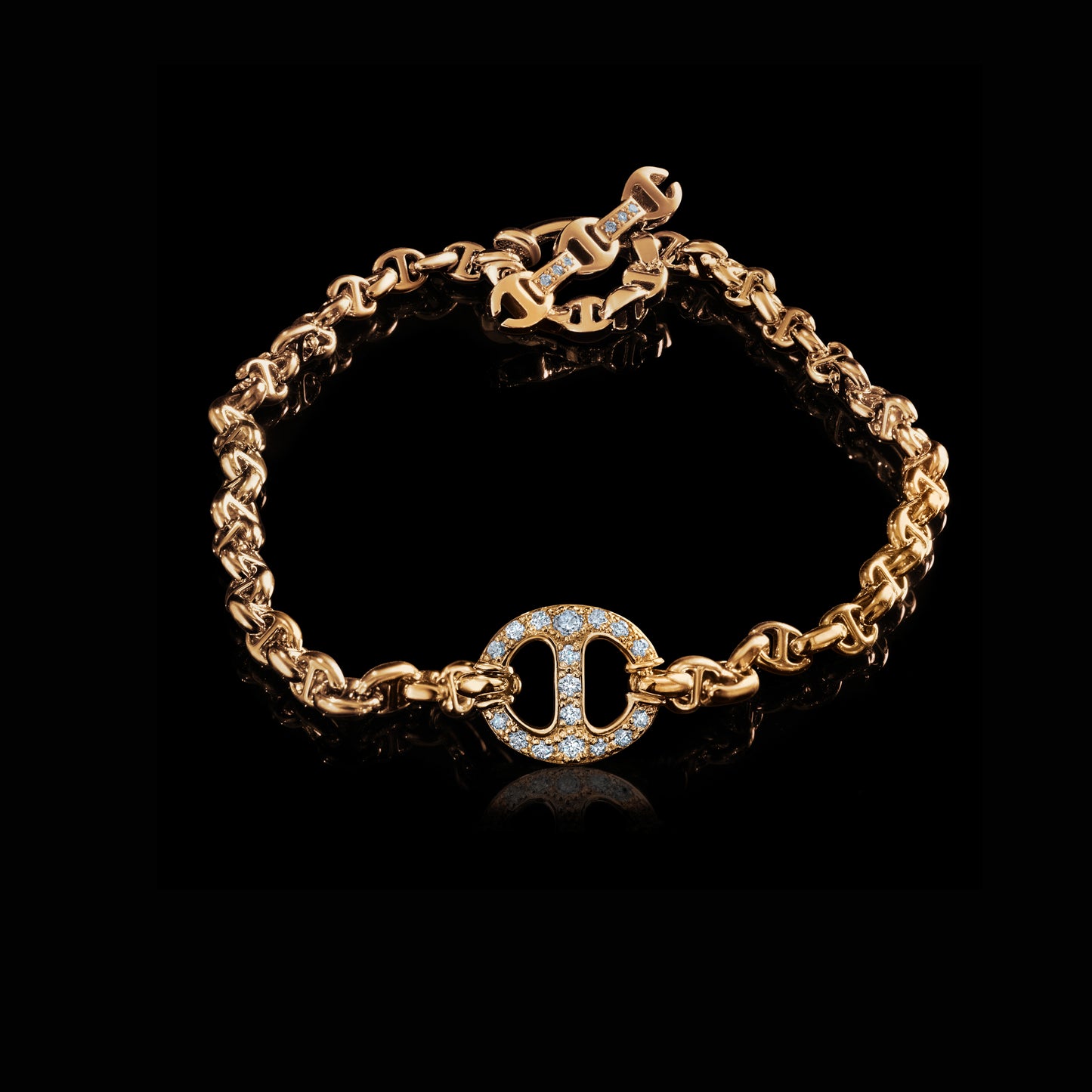 10MM SINGLE-LINK BRACELET WITH DIAMONDS