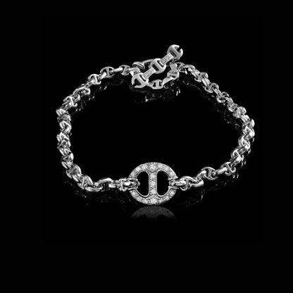 10MM SINGLE LINK BRACELET WITH DIAMONDS