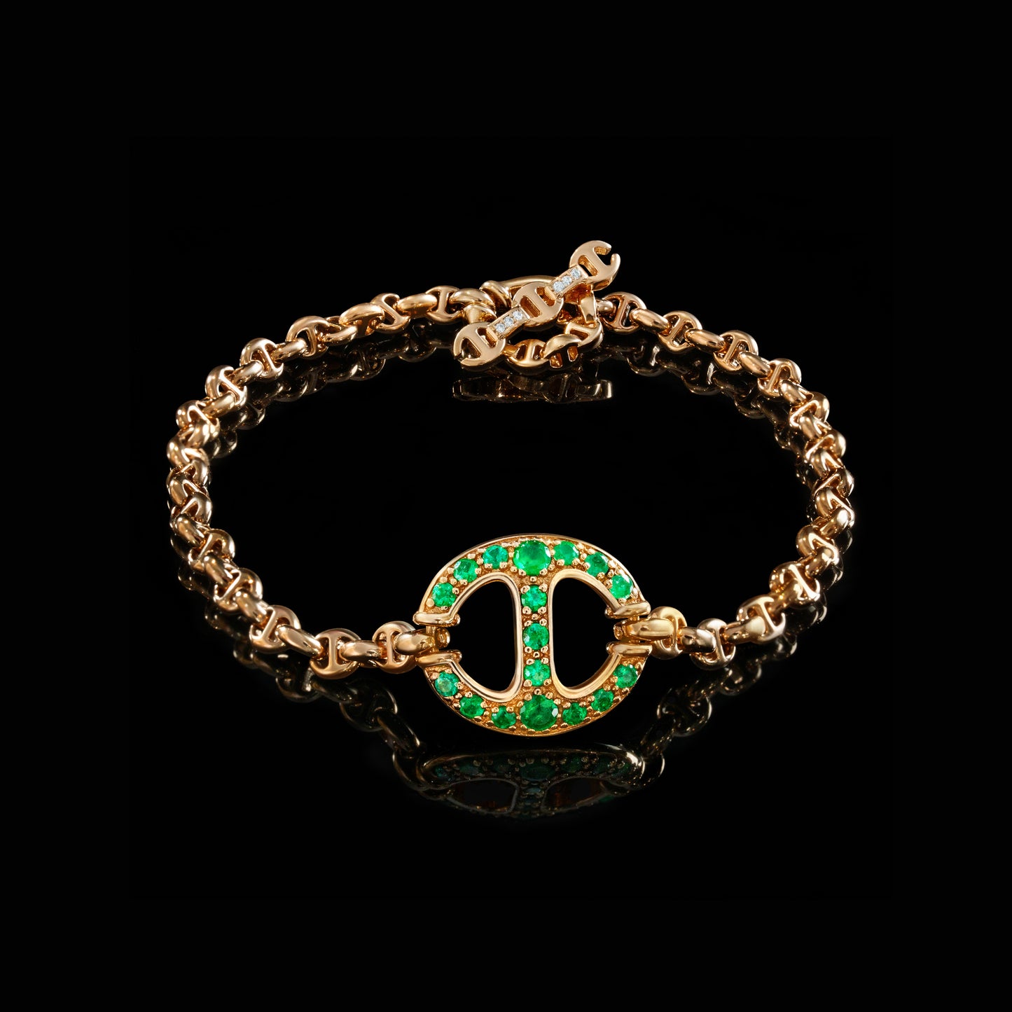 14MM SINGLE-LINK BRACELET WITH DIAMONDS (EMERALDS, RUBIES, BLUE SAPPHIRES)