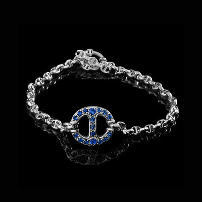 14MM SINGLE-LINK BRACELET WITH DIAMONDS (EMERALDS, RUBIES, BLUE SAPPHIRES)