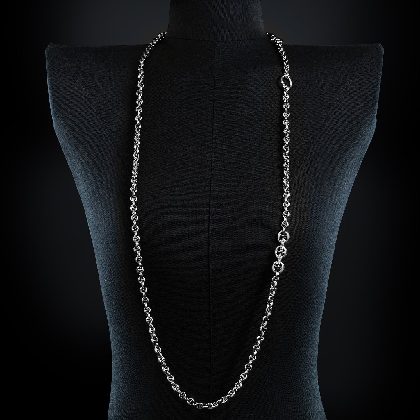 5MM OPEN-LINK™ NECKLACE WITH DIAMOND PENDANT - 42"