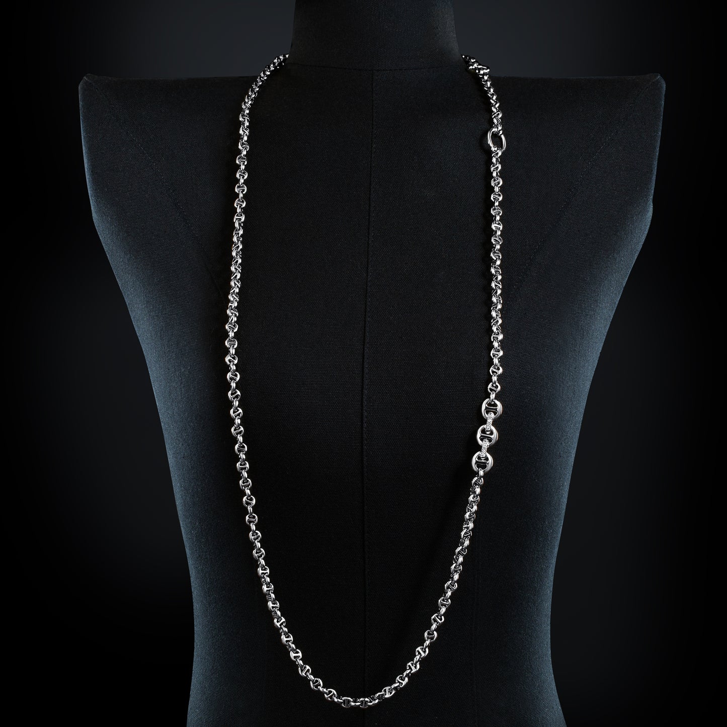 5MM OPEN-LINK™ NECKLACE WITH DIAMOND PENDANT - 42"