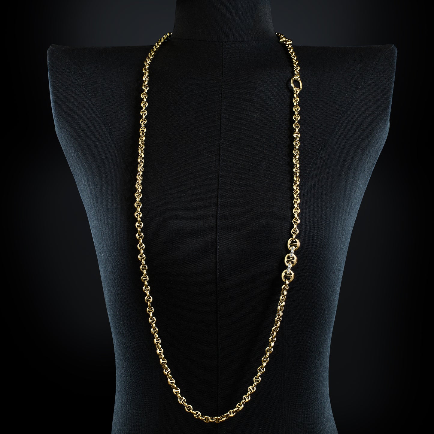 5MM OPEN-LINK™ NECKLACE WITH DIAMOND PENDANT - 42"