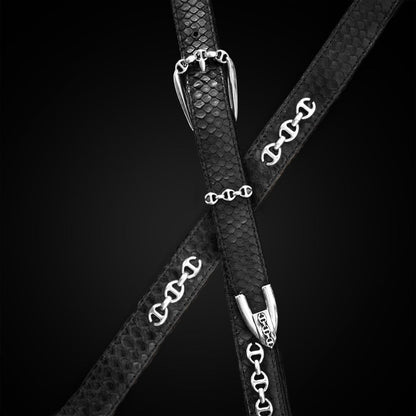 BLACK SNAKESKIN WESTERN BELT