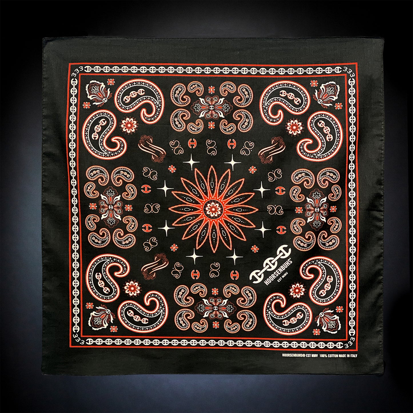 BLACK PAISLEY BANDANA