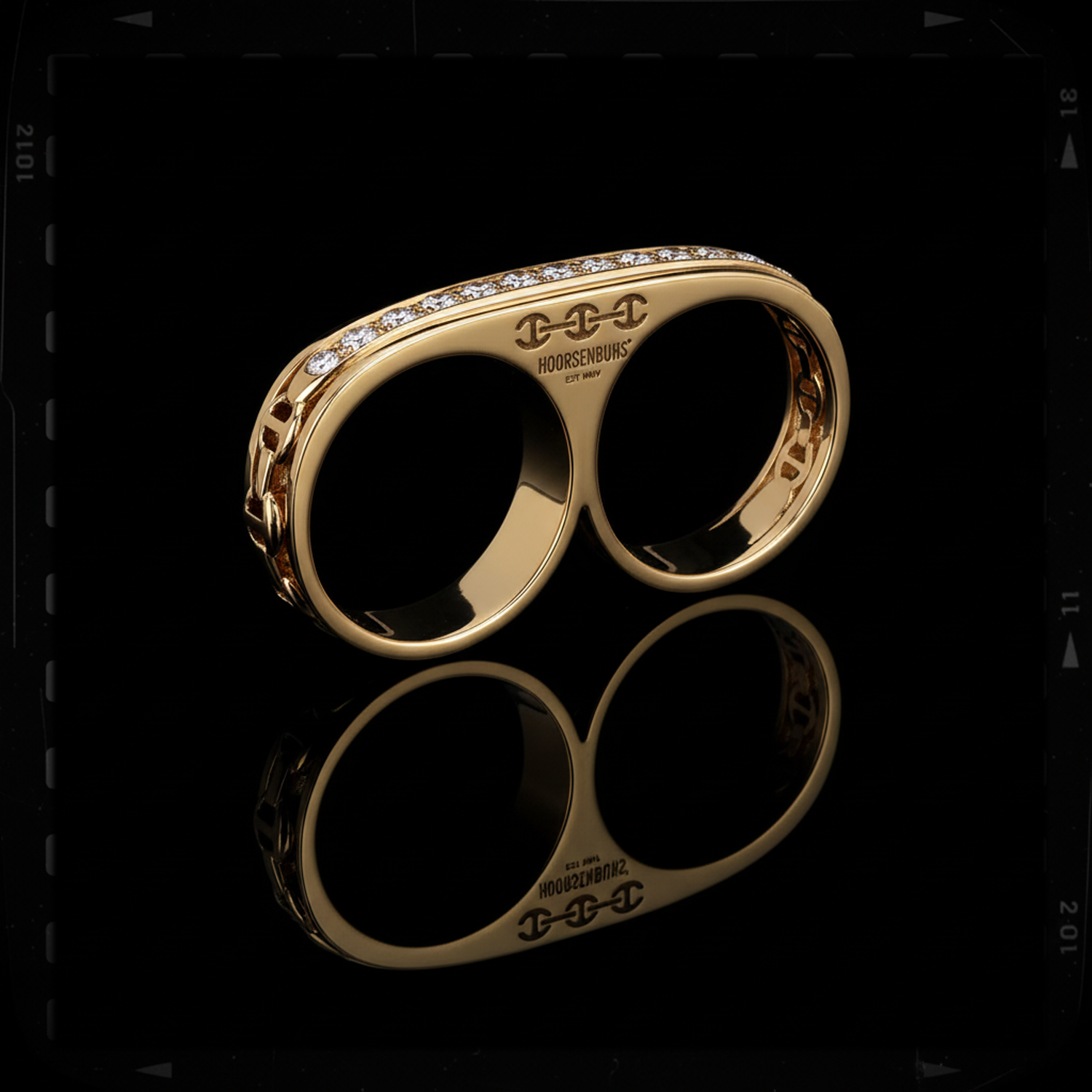 DOUBLE BARREL KNUCKLE WITH DIAMONDS