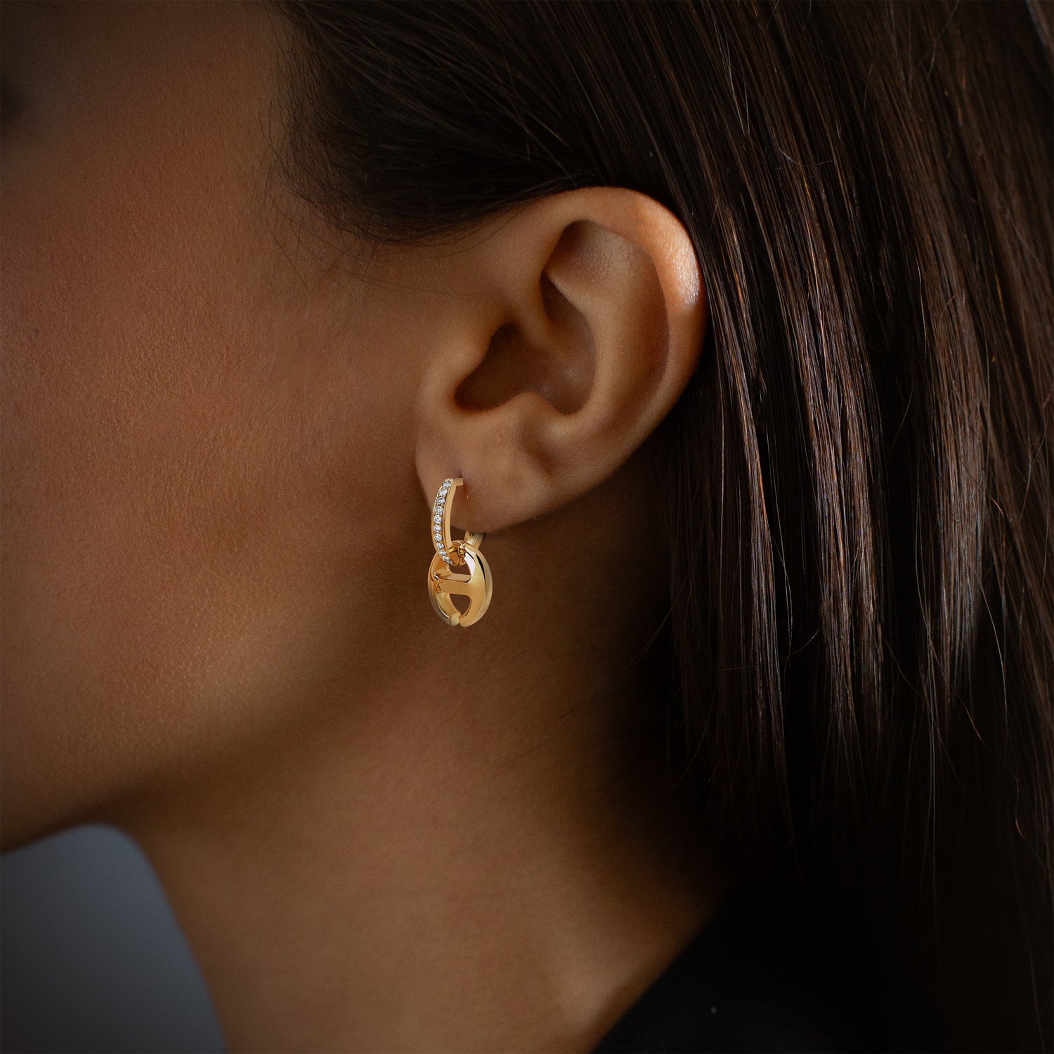 Klaasp Drop Earrings With Diamond Pavé