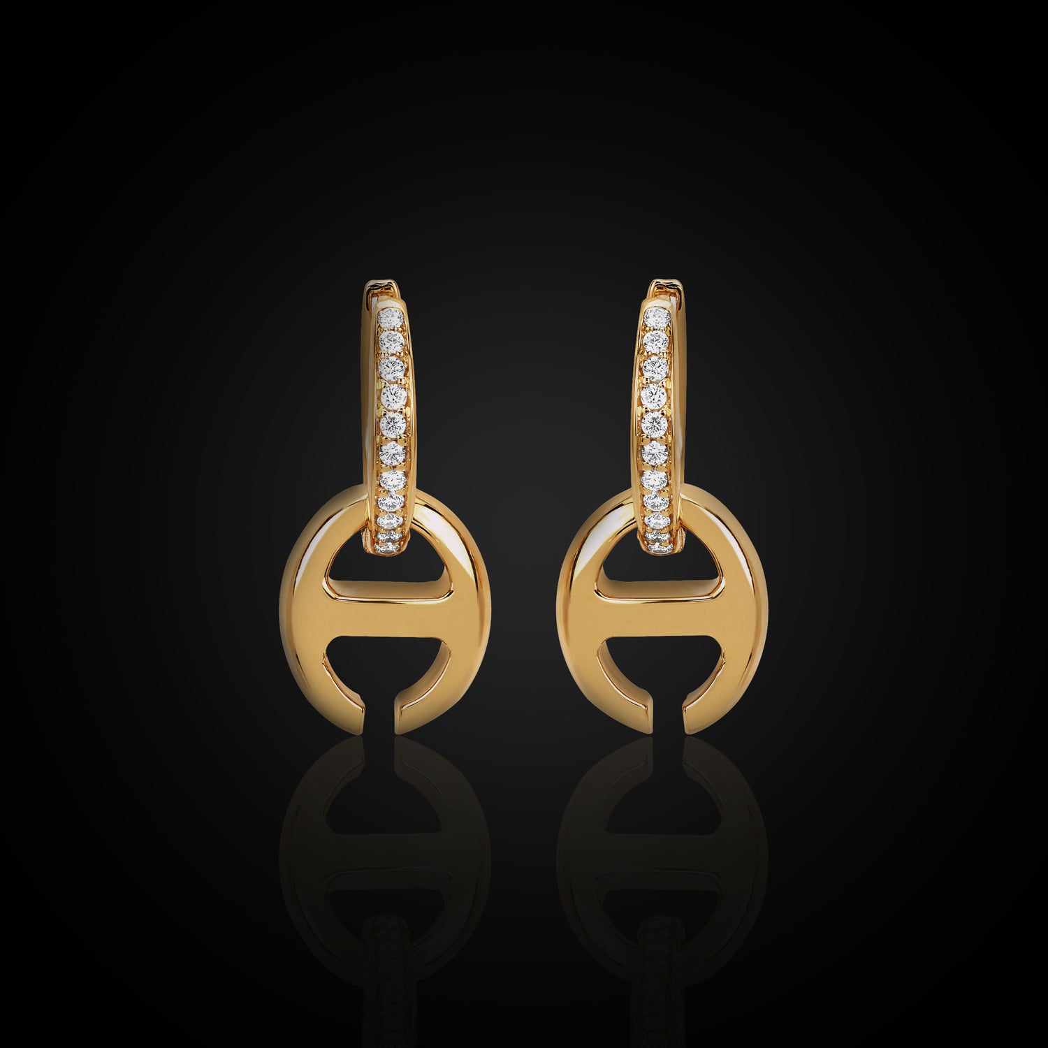 Klaasp Drop Earrings With Diamond Pavé