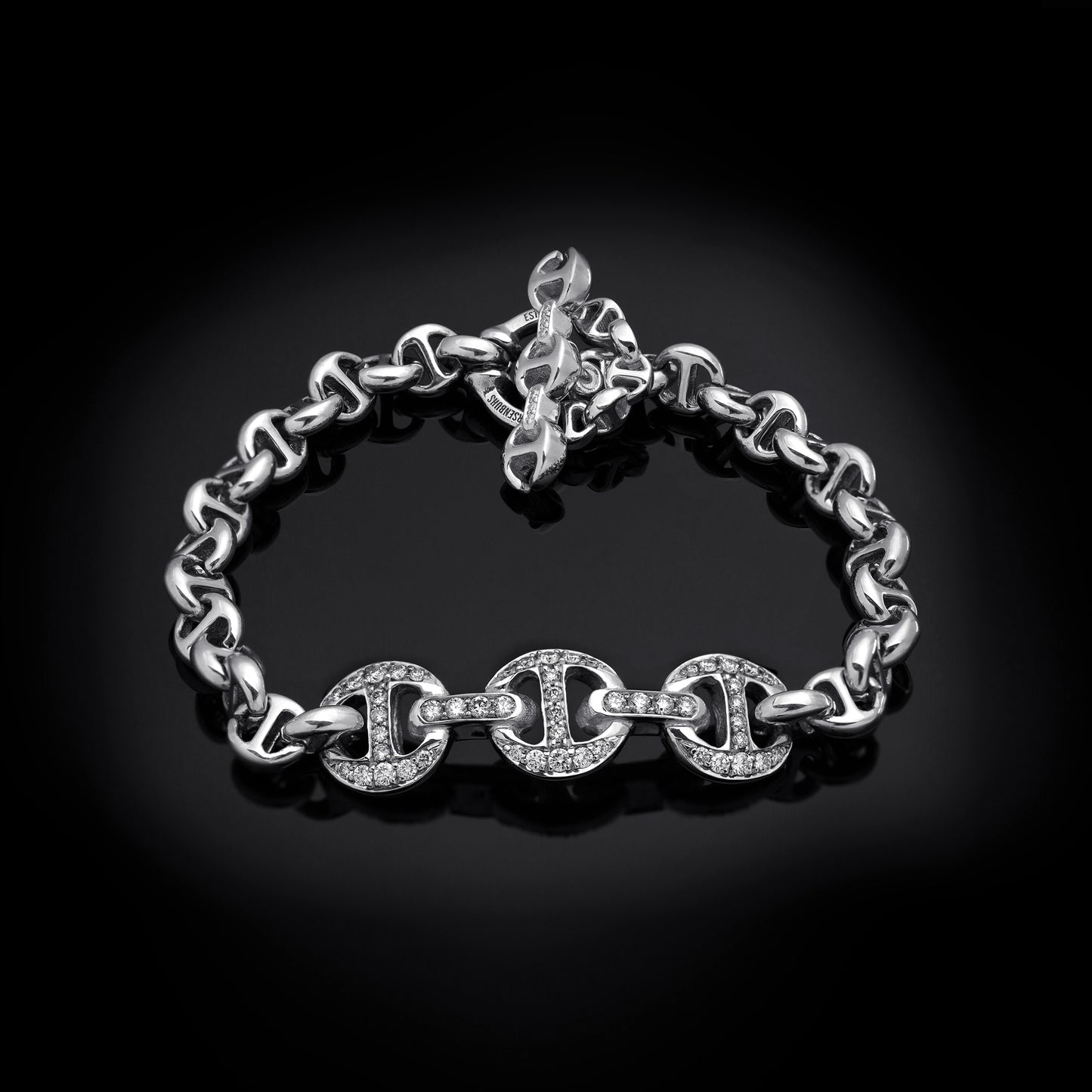 ANTIQUATED DIAMOND ID BRACELET