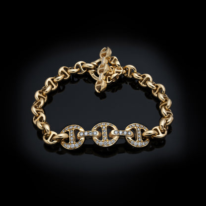 ANTIQUATED DIAMOND ID BRACELET