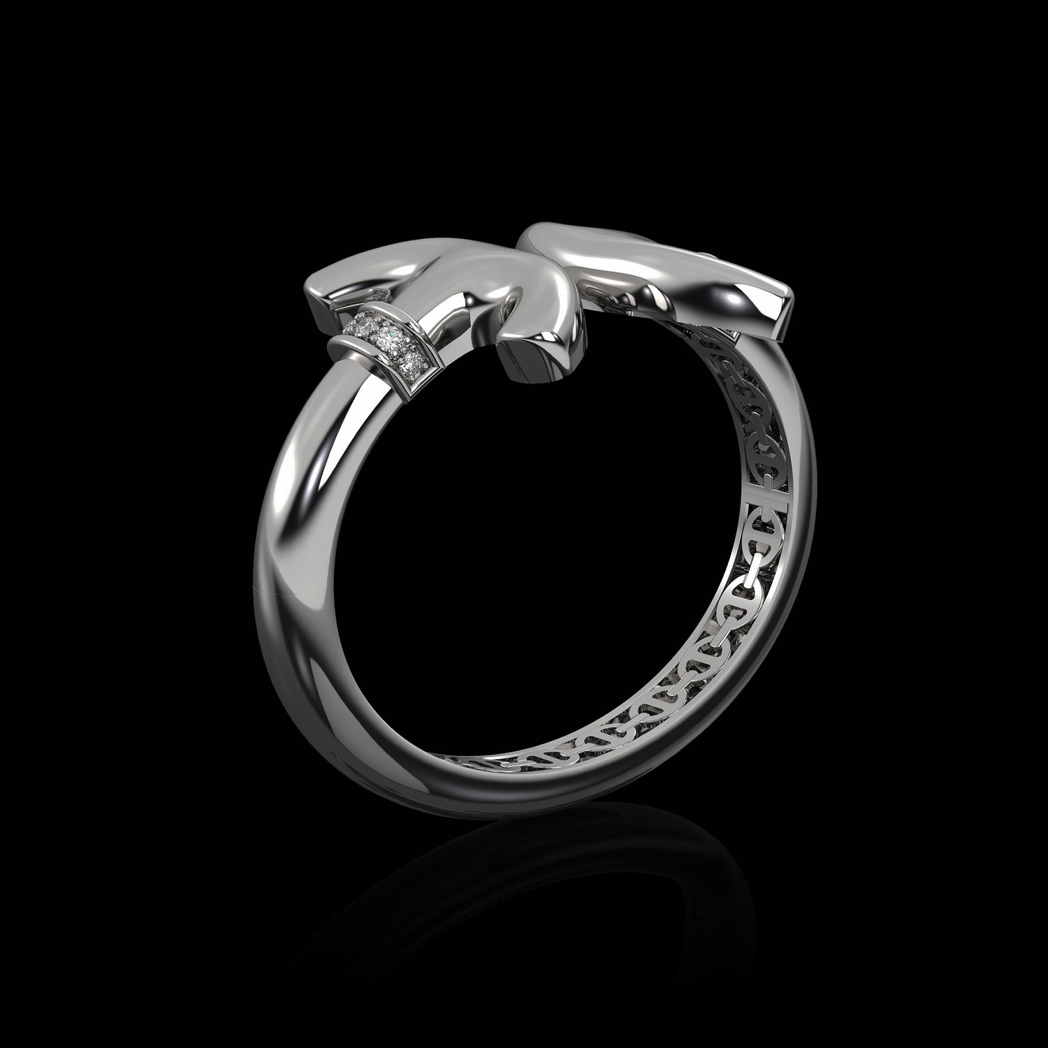 REVERE CUFF WITH DIAMOND RIDGES