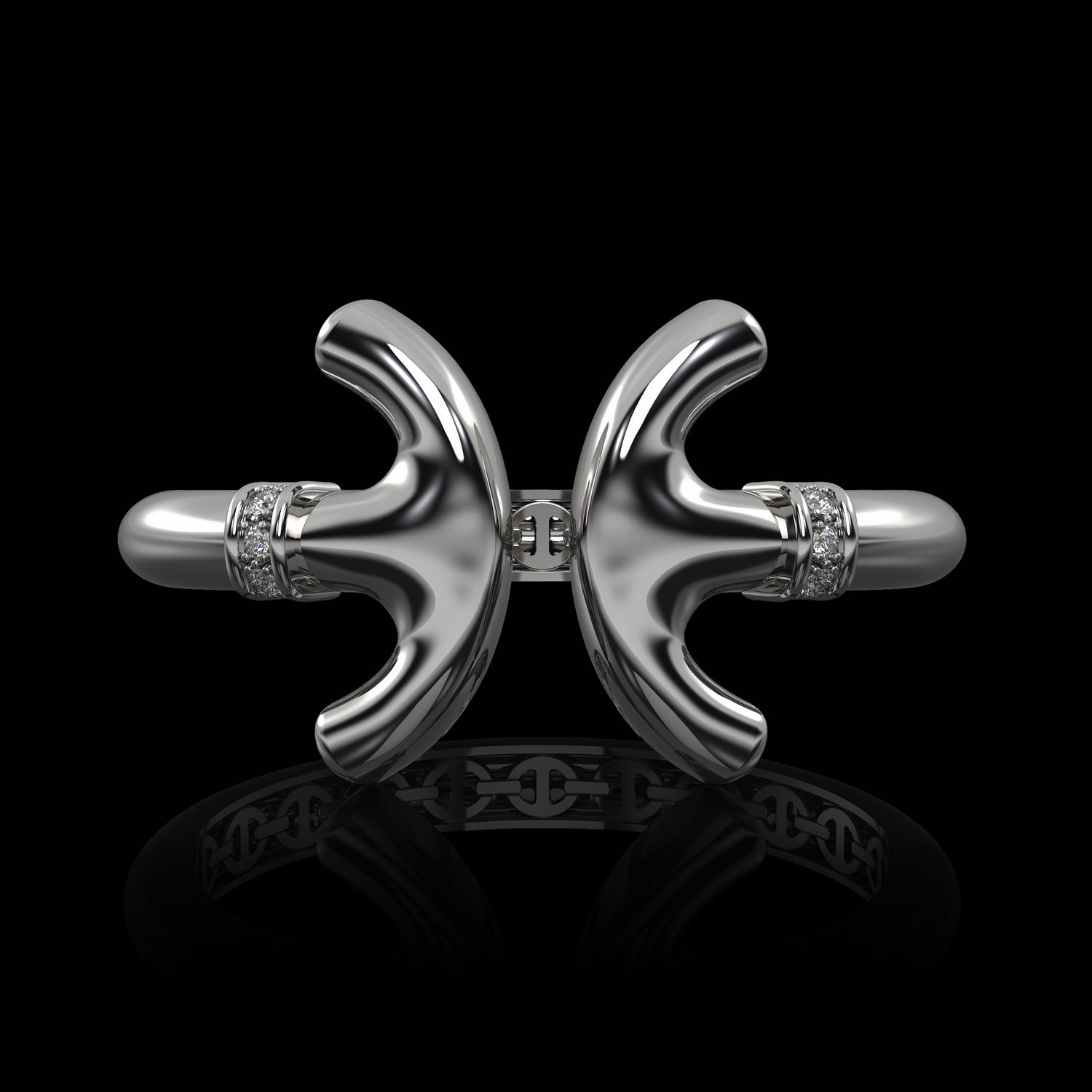 REVERE CUFF WITH DIAMOND RIDGES