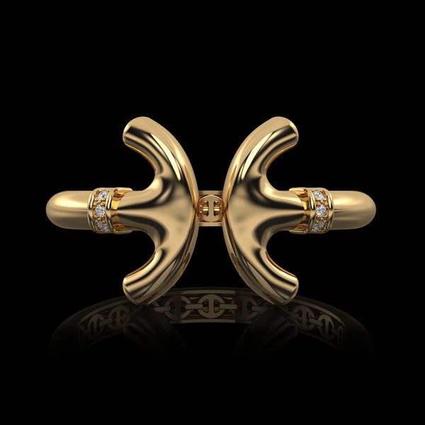REVERE CUFF WITH DIAMOND RIDGES