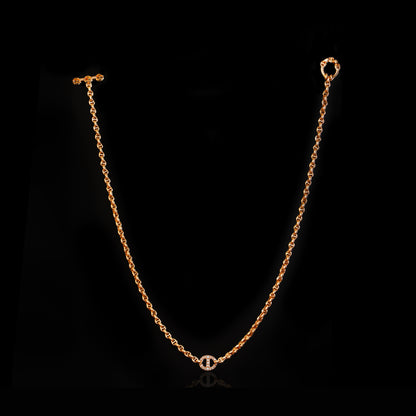 10MM SINGLE STATION NECKLACE WITH DIAMONDS - 16"