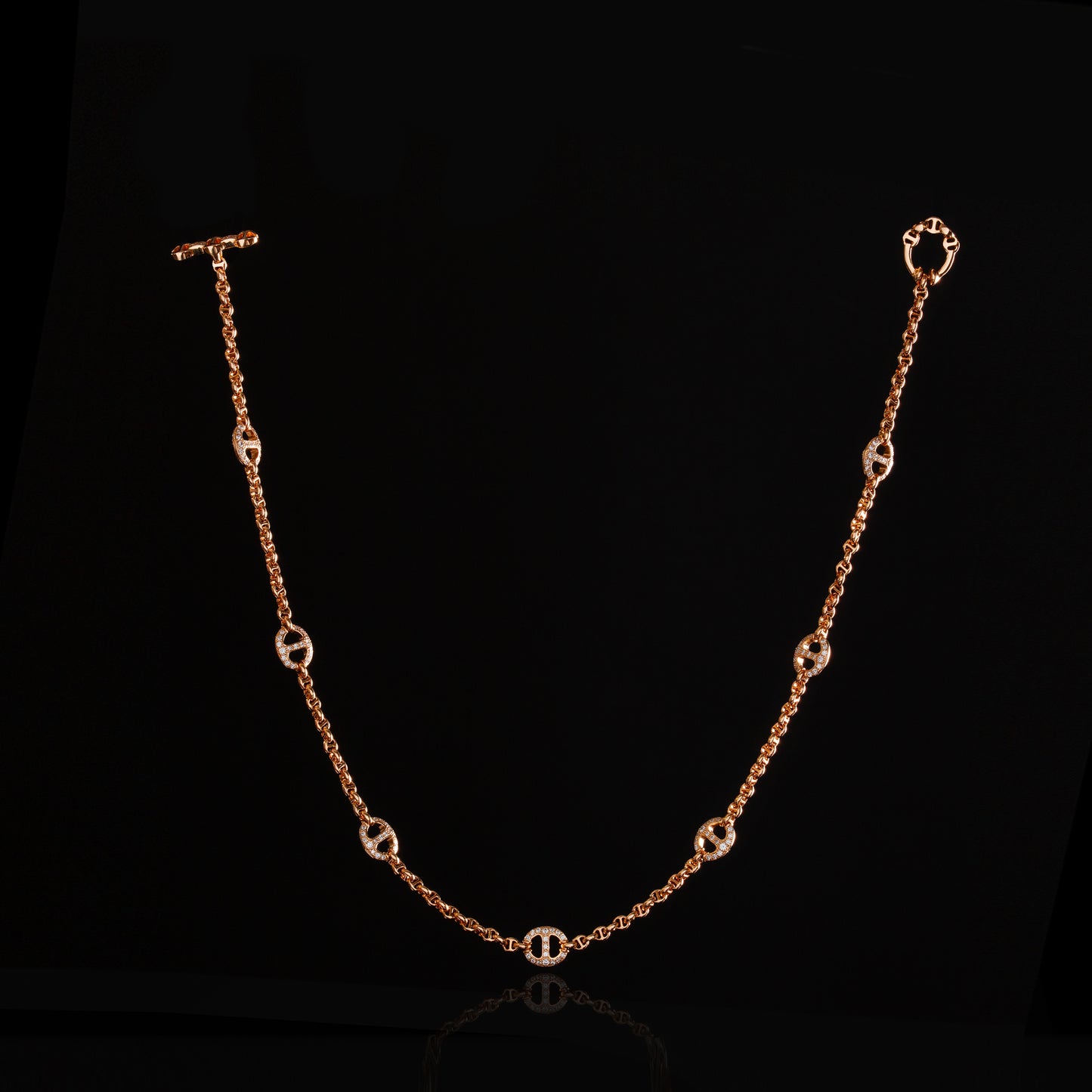 MICRO OPEN-LINK™ NECKLACE WITH 7, 10MM STATIONS - 16"