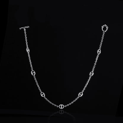 MICRO OPEN-LINK™ NECKLACE WITH 7, 10MM STATIONS - 16"