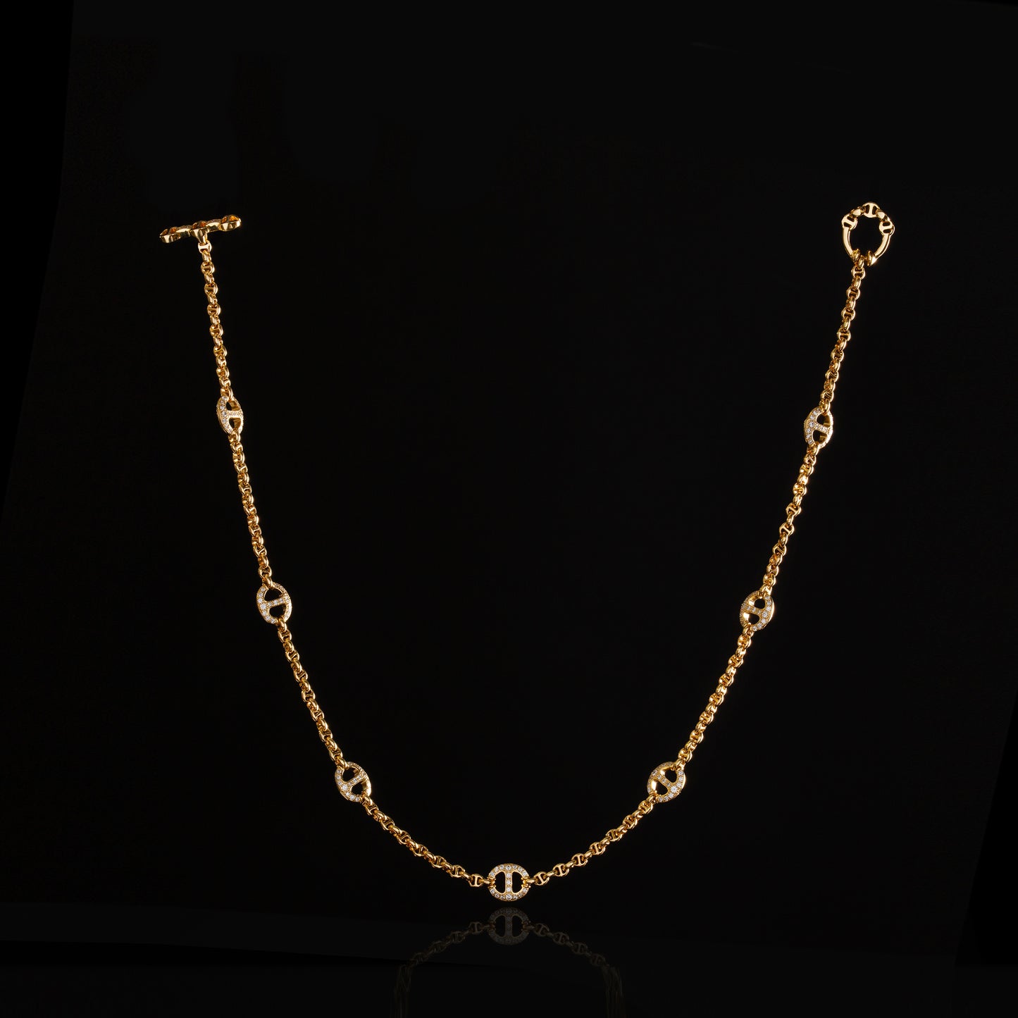 MICRO OPEN-LINK™ NECKLACE WITH 7, 10MM STATIONS - 16"