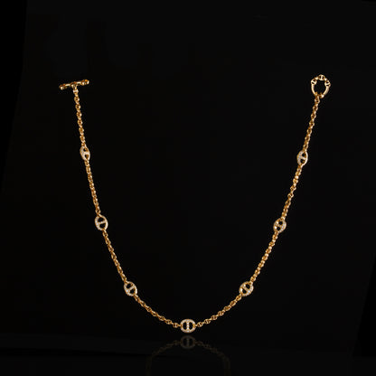 MICRO OPEN-LINK™ NECKLACE WITH 7, 10MM STATIONS - 16"