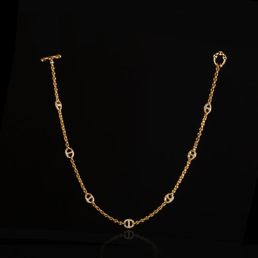 MICRO OPEN-LINK™ NECKLACE WITH 7, 10MM STATIONS - 16"