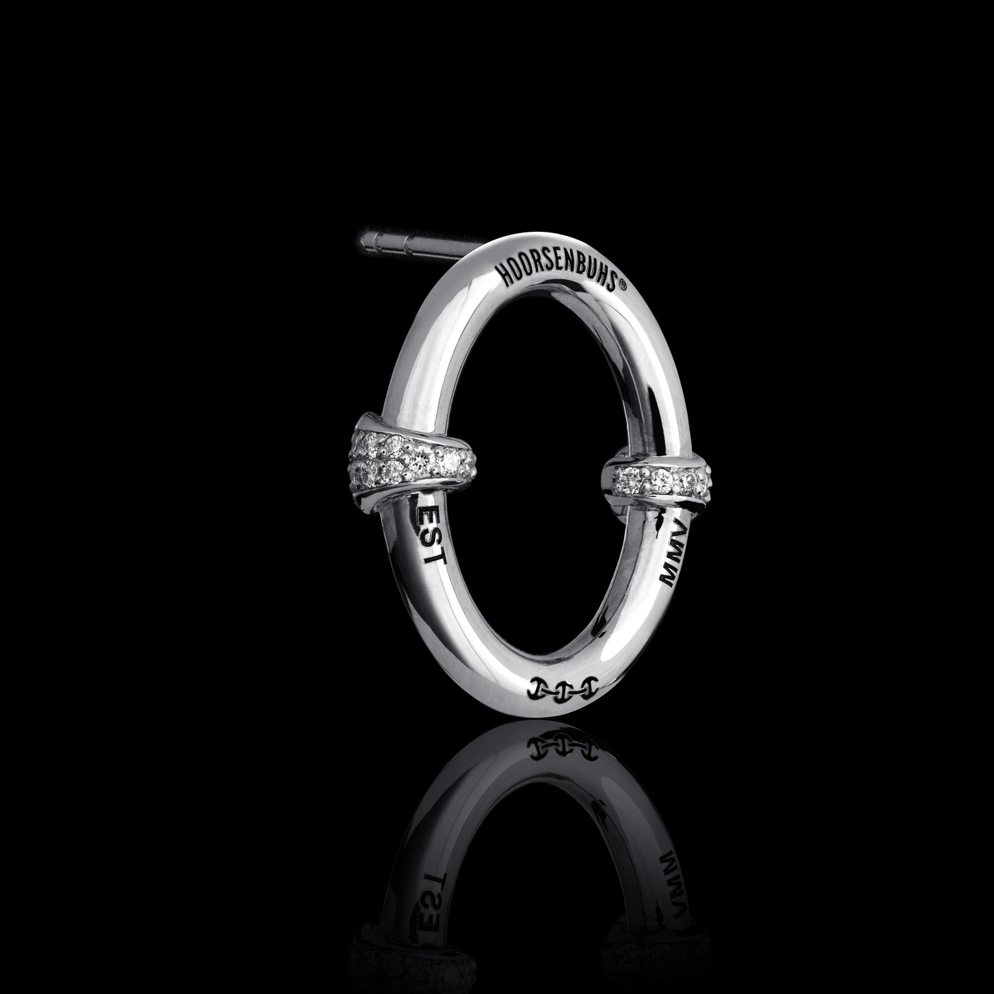 LARGE OVAAL EARRINGS WITH DIAMOND HITS