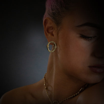 LARGE OVAAL EARRINGS WITH DIAMOND HITS