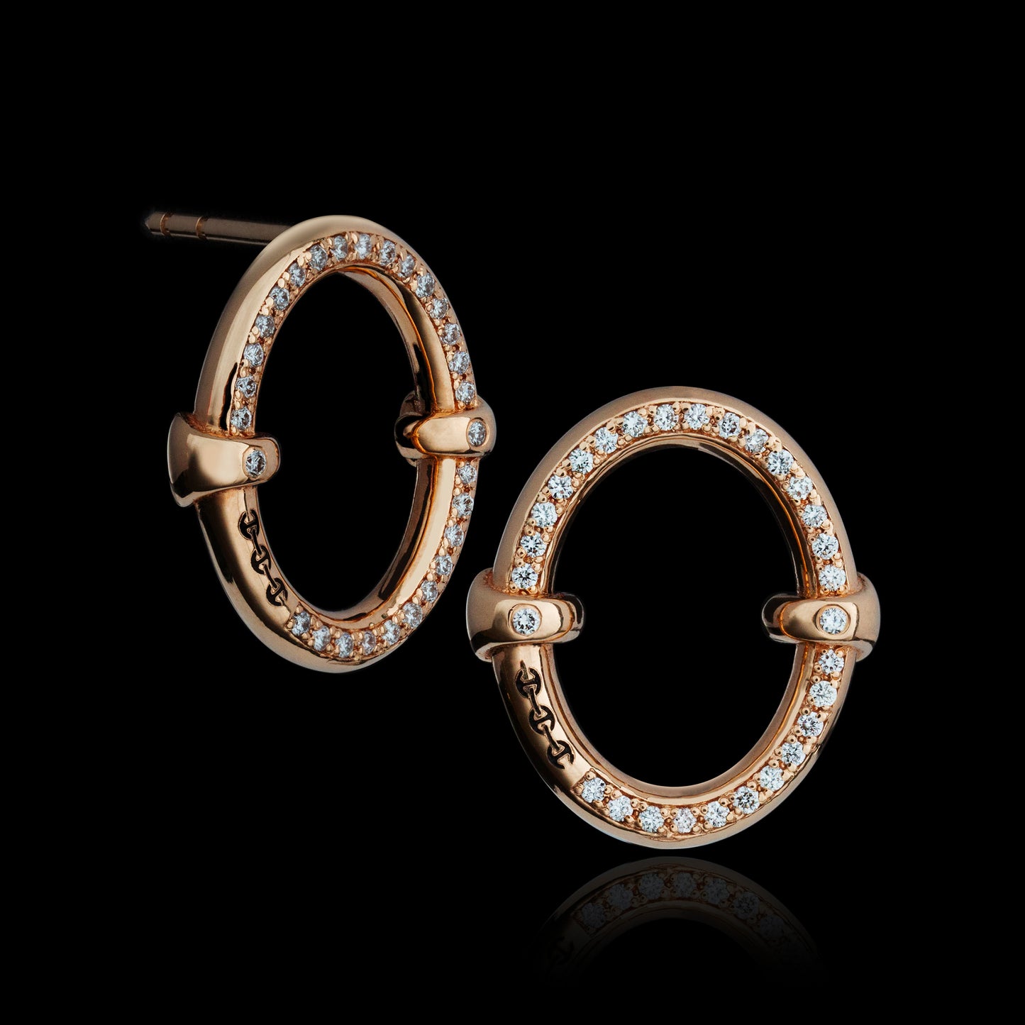 LARGE OVAAL EARRINGS WITH DIAMONDS