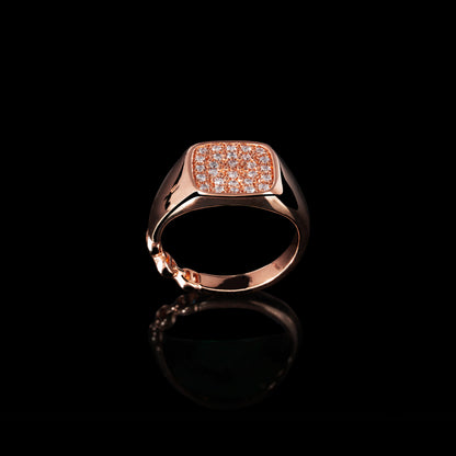 RECTANGLE SIGNET RING WITH DIAMONDS