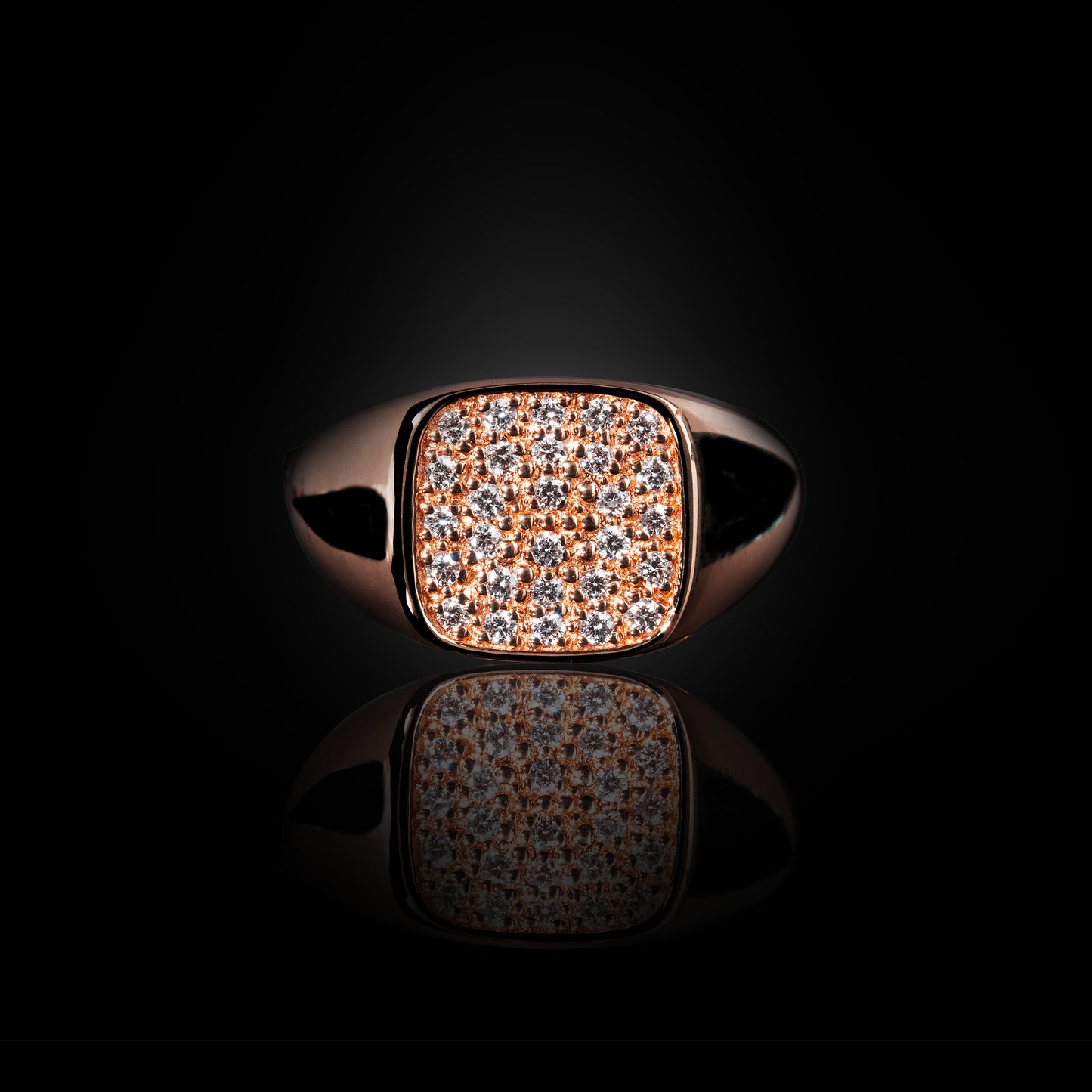 RECTANGLE SIGNET RING WITH DIAMONDS