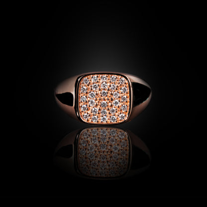 RECTANGLE SIGNET RING WITH DIAMONDS