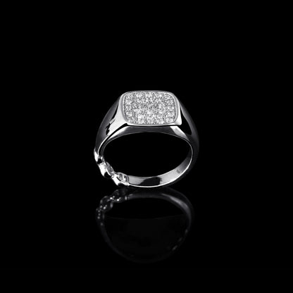 RECTANGLE SIGNET RING WITH DIAMONDS
