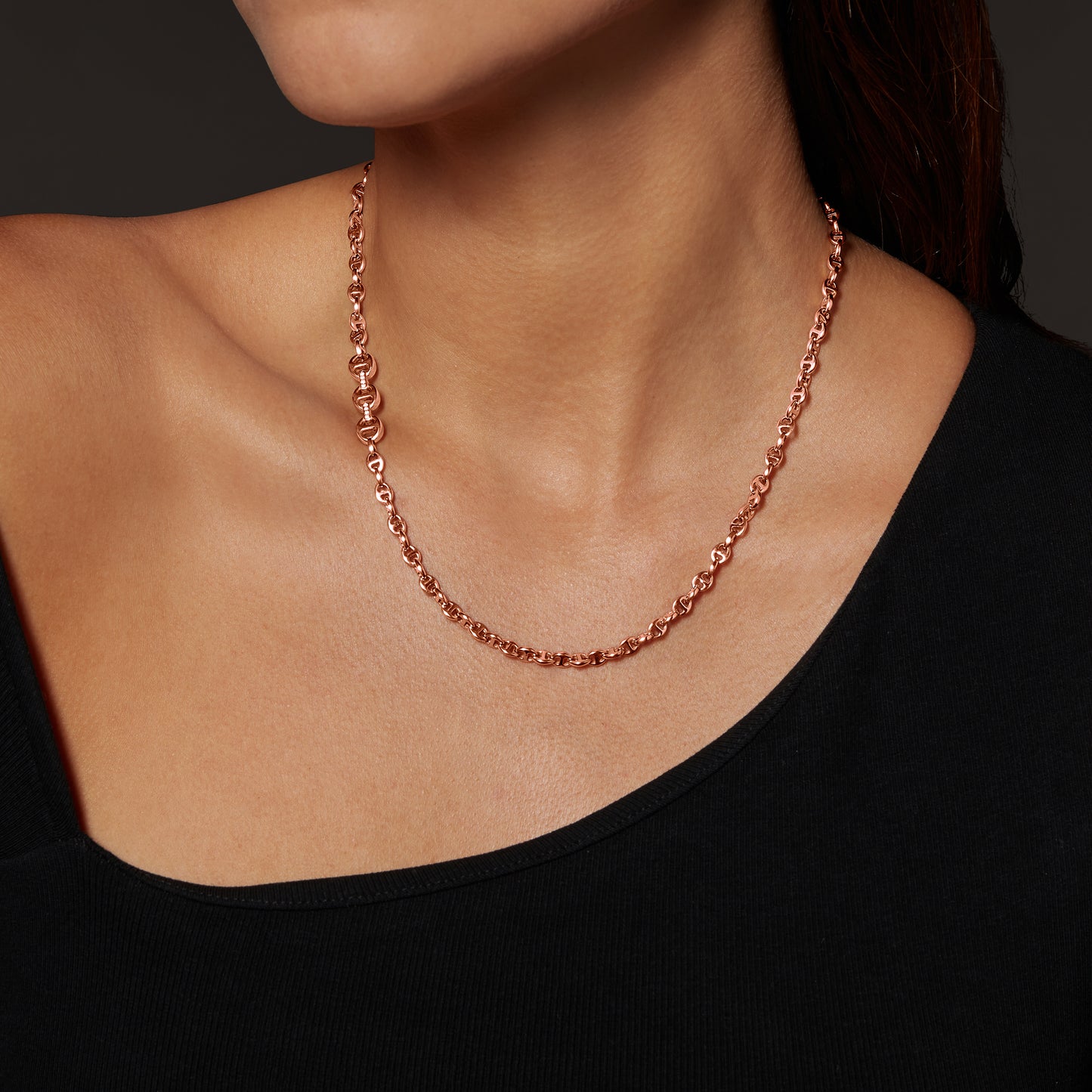 3MM OPEN-LINK™ NECKLACE WITH DIAMOND PENDANT - 26"