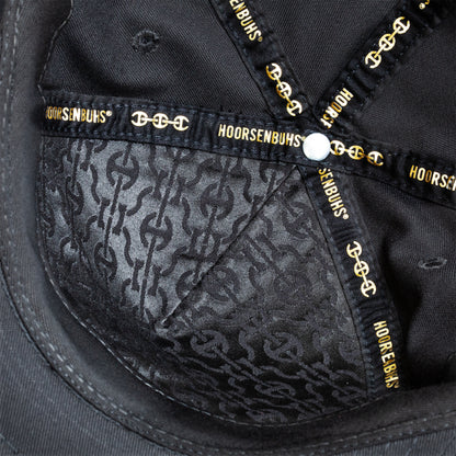 BLACK AND WHITE PANELED MAKERS MARK TWILL TRUCKER