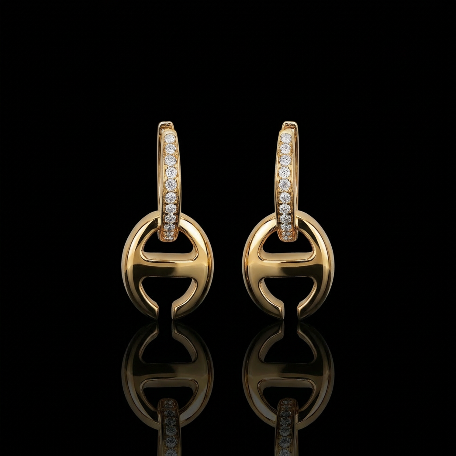 Klaasp Drop Earrings With Diamond Pavé