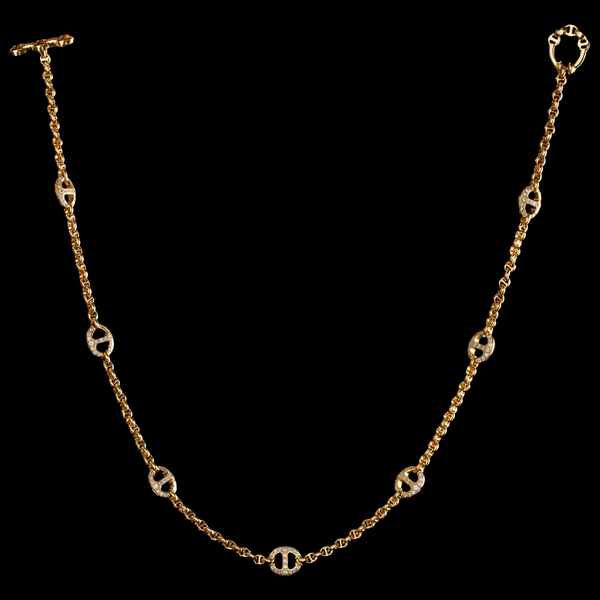 MICRO OPEN-LINK™ NECKLACE WITH 7, 10MM STATIONS - 16"