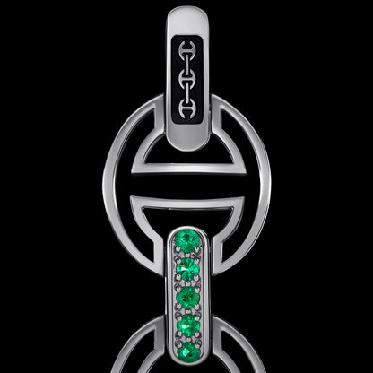 MMV MEDIUM LINK BRACELET WITH EMERALD BRIDGES