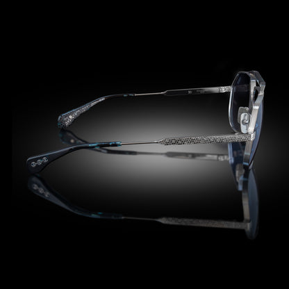 MODEL XII | SHINY SILVER/BLUE TOKYO TORTOISE