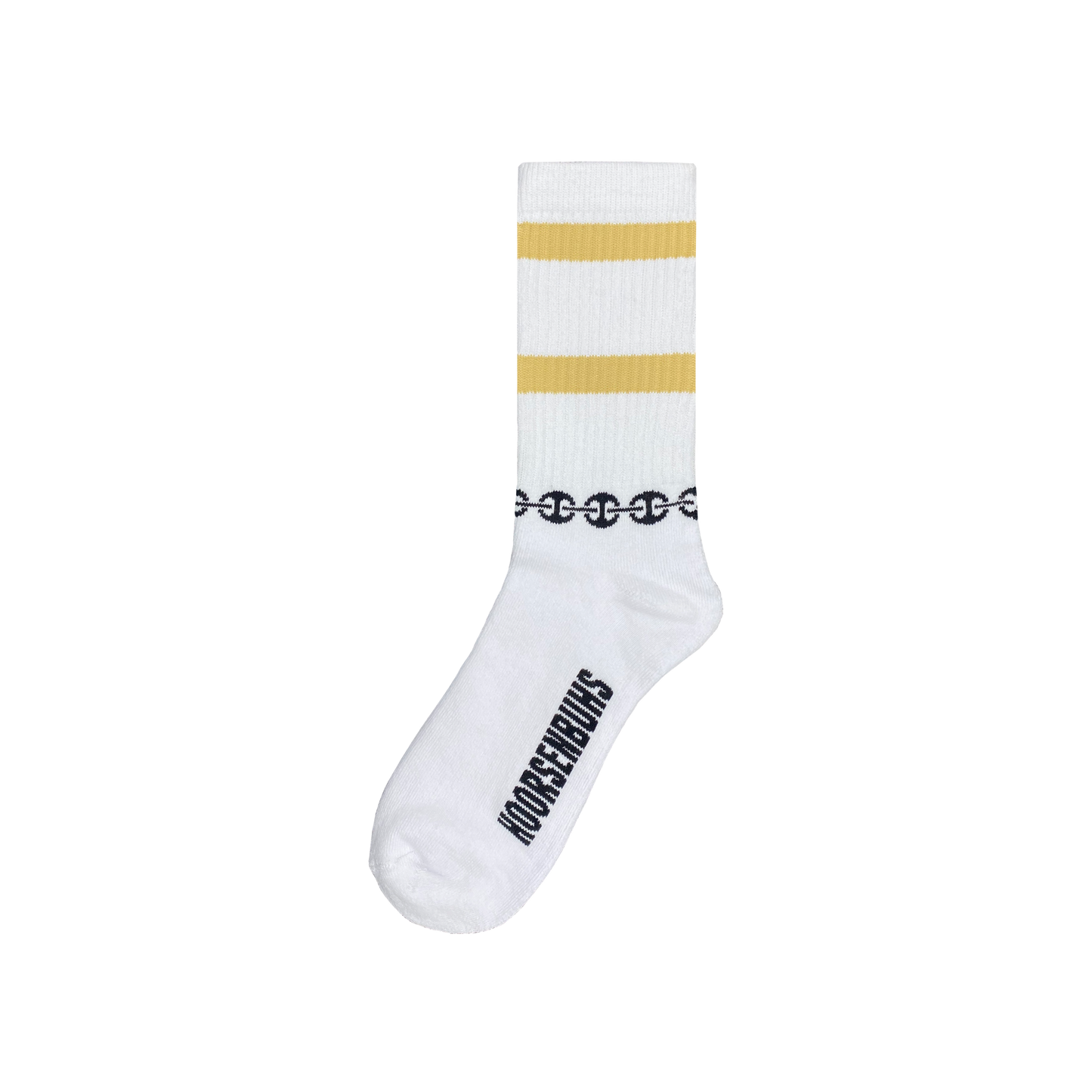 WHITE LINK CHAIN SPORT SOCK