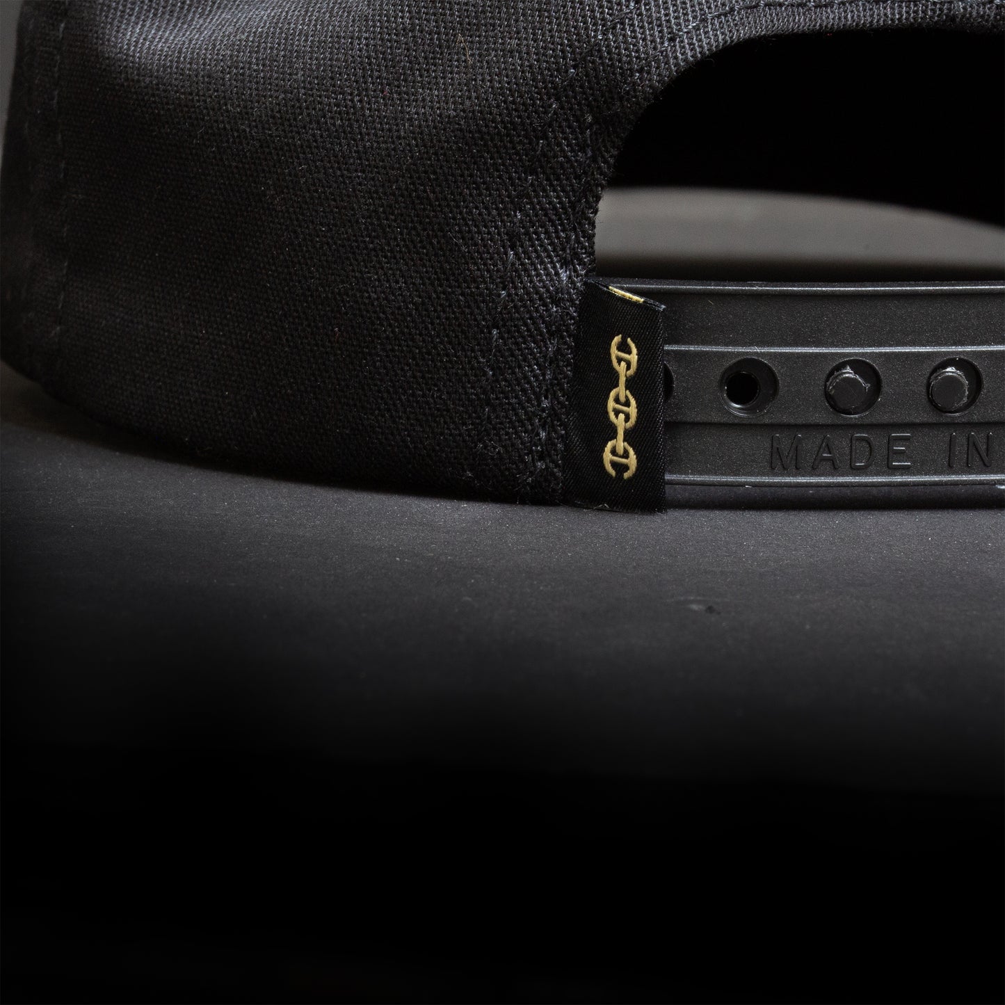 BLACK AND WHITE PANELED MAKERS MARK TWILL TRUCKER