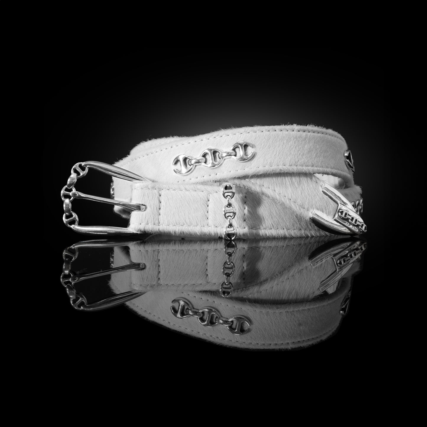 WHITE FUR WESTERN BELT