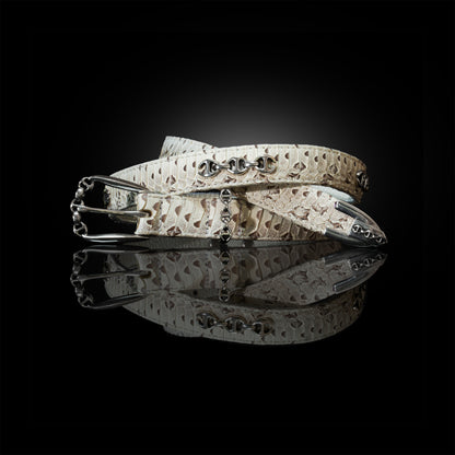 NATURAL SNAKESKIN WESTERN BELT