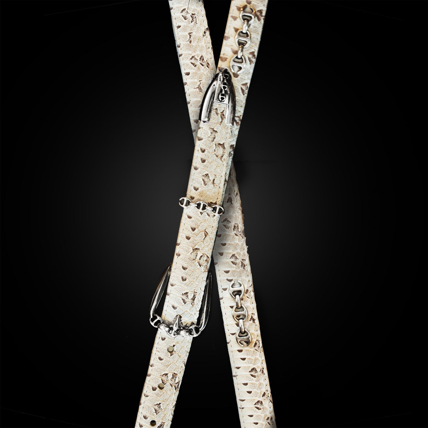 NATURAL SNAKESKIN WESTERN BELT