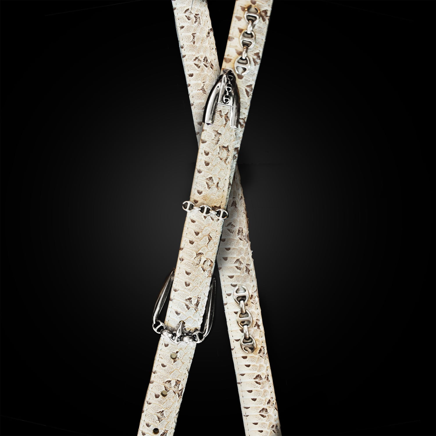 NATURAL SNAKESKIN WESTERN BELT