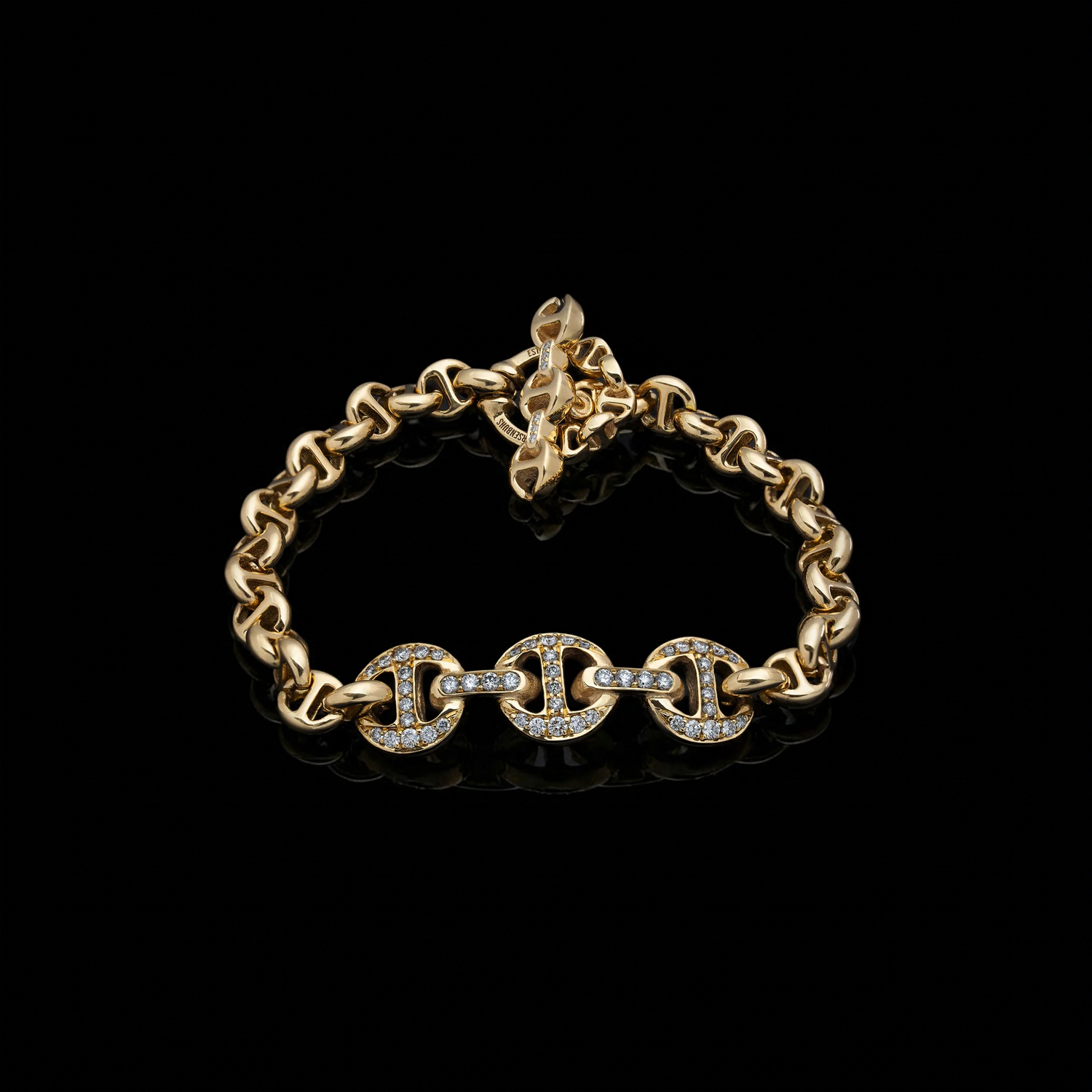 ANTIQUATED DIAMOND ID BRACELET